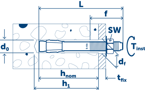 Sormat Анкер клиновой S‑KAK горячей оцинковки 20/70